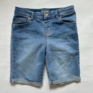 Cat & Jack Girl size L 10/12 super Stretch bermuda denim jean shorts
